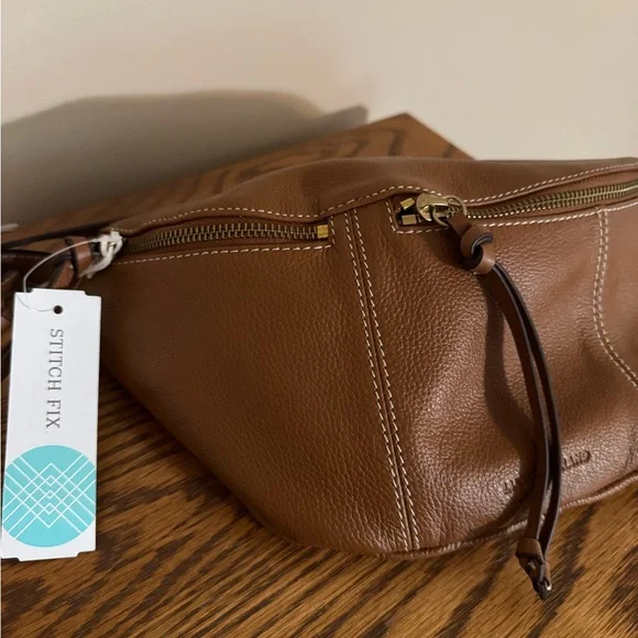 Lucky Brand Brown “Feyy” convertible crossbody/fanny pack leather bag NWT - Picture 5 of 8